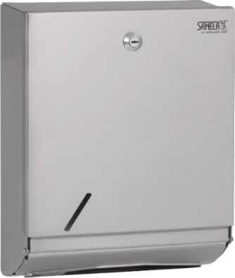 Dispenser prosoape de hartie din otel inox, design plat, crom mat