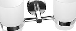 Suport pahar dublu din sticla cu suport INOX