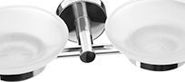 Savoniera dubla din sticla cu suport INOX