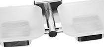 Savoniera dubla din sticla cu suport INOX Colectia Quattro