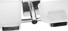 Suport dublu savoniera si pahar INOX Colectia Quattro