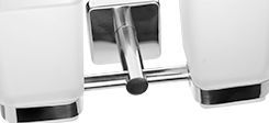 Suport pahar dublu din sticla cu suport INOX Colectia Quattro
