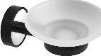 Savoniera din sticla cu suport INOX Colectia Optimo Black