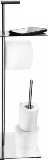 Set accesorii baie stativ cu suport pentru hartie igienica + rezerva pentru hartie igienica + masuta telefon Colectia NETS