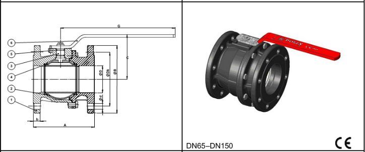 Robinet cu sfera KPC DP EX PB - DN32 - Polix