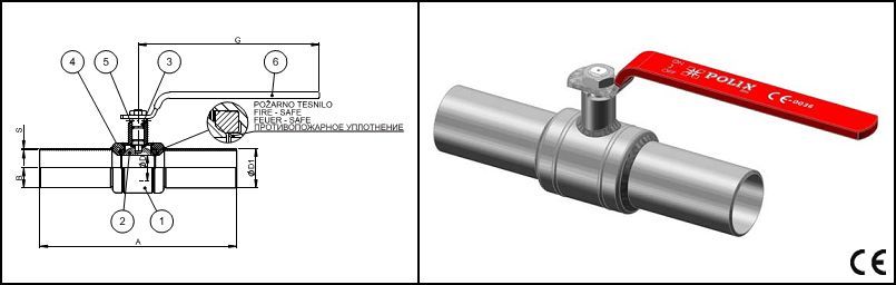 ROBINET SFERA CAPETE SUDURA TRECERE TOTALA - KPT DU PX PX - DN15