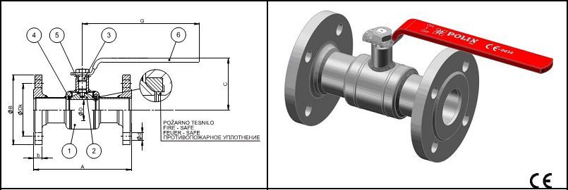 ROBINET SFERA CU FLANSE TRECERE TOTALA - KPT DP PX PX - DN32