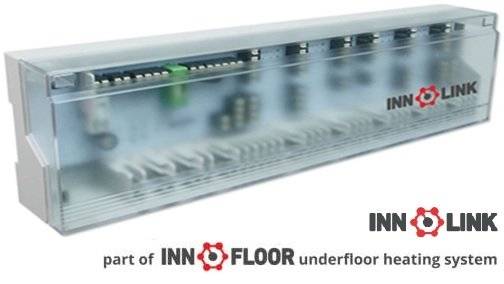 Baza de conectare/regleta - INNOLINK Komfort 8 zone, 16 actuatoare, modul comanda pompa + modul comanda centrala, indicator functionare termostate, 230V