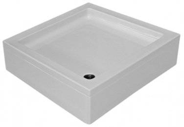 Cadita dus semirotunda din acril MAGNA cu masca si picioare reglabile 80 x 80 x 14 cm
