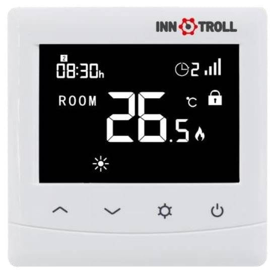 Termostat digital ALB programabil cald/rece cu senzor de sapa cu LCD INNOTROLL HT - montaj in doza - 230 V